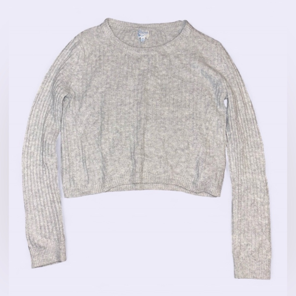 🩶 Blue Rain x Francesca’s Ribbed Knit Cropped Sweater – Size XS
